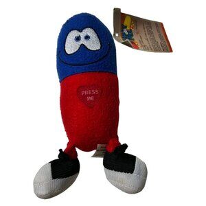 Just for Laughs Contagious Giggling Red Blue Happy Pill Plush Tested Works Tags